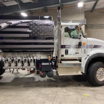 Truck with flag graphics