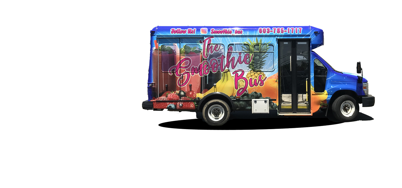 smoothie bus with colorful full-vehicle wrap